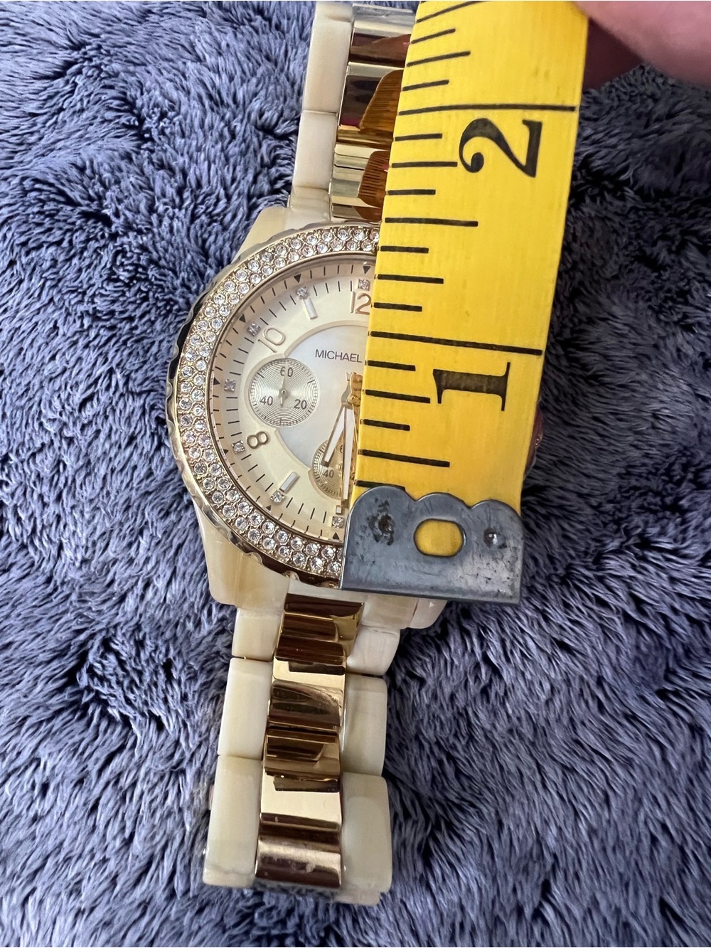 Michael Kors Women’s Madison Glitz Chrono Horn and Gold Watch MK5417 NWOT - Picture 8 of 8